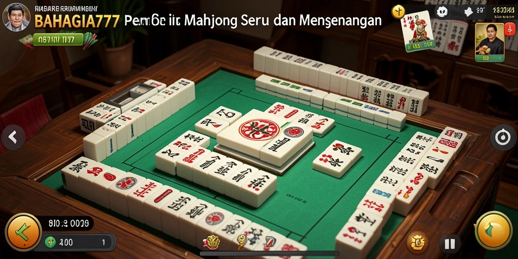 Screenshot BAHAGIA777 menampilkan gameplay menantang dalam Mahjong.