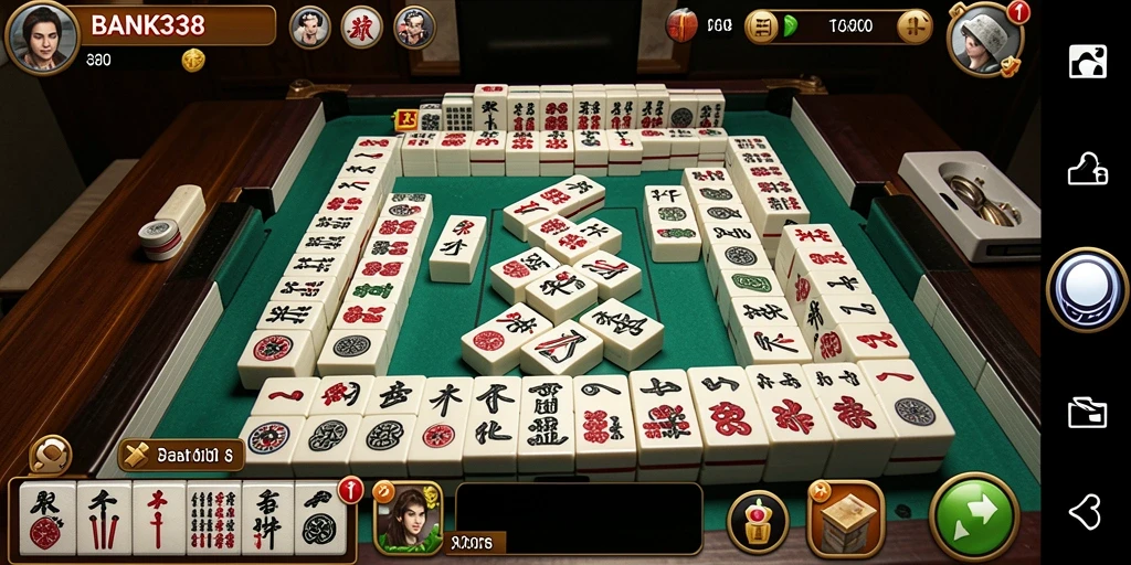 Screenshot utama BANK338 menampilkan gameplay Mahjong yang seru dan menantang.