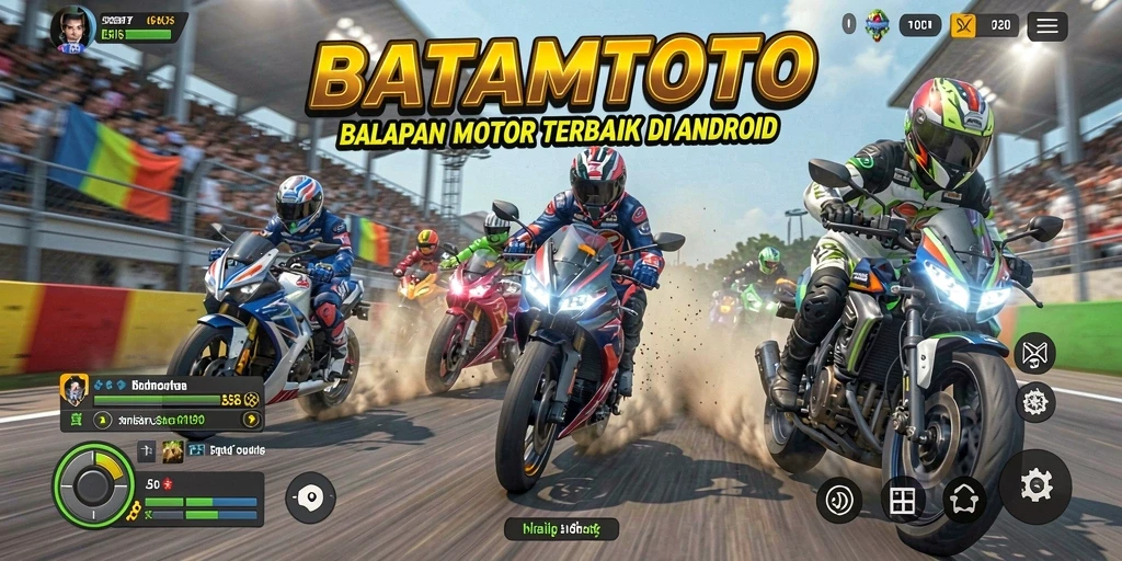 Tampilan gameplay <strong>BATAMTOTO</strong> yang mendebarkan saat balapan motor.