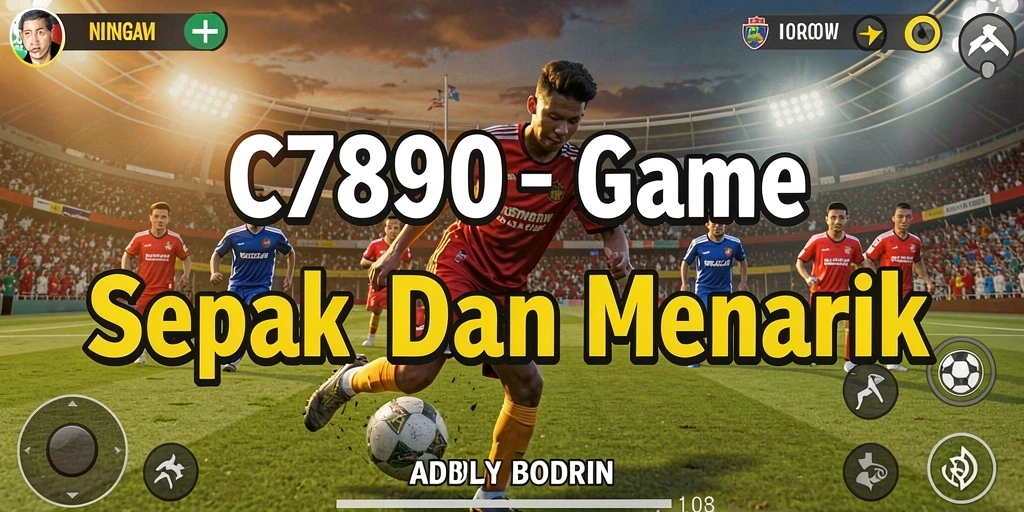 Tampilan gamelay C7890 menampilkan aksi sepak bola yang mendebarkan.