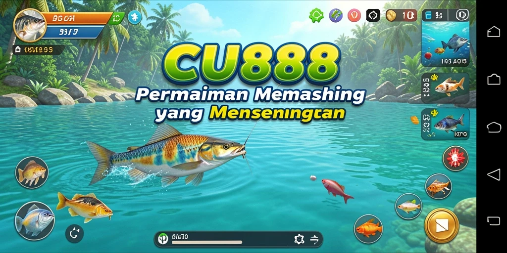 Tampilan menarik dari gameplay CU888 saat memancing.