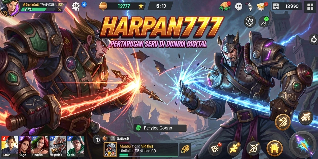 Tampilan seru gameplay HARAPAN777 saat pertarungan berlangsung.