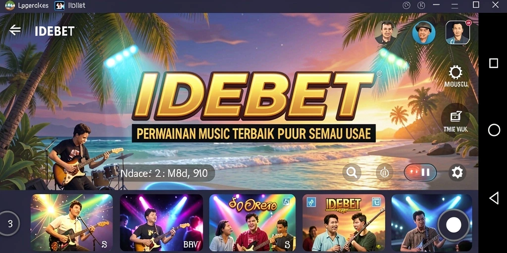 Screenshot dari gameplay IDEBET yang menampilkan antarmuka yang menarik saat memainkan lagu.