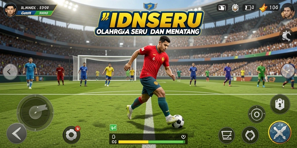 Tangkapan layar menampilkan gameplay seru dari IDNSERU di arena olahraga.