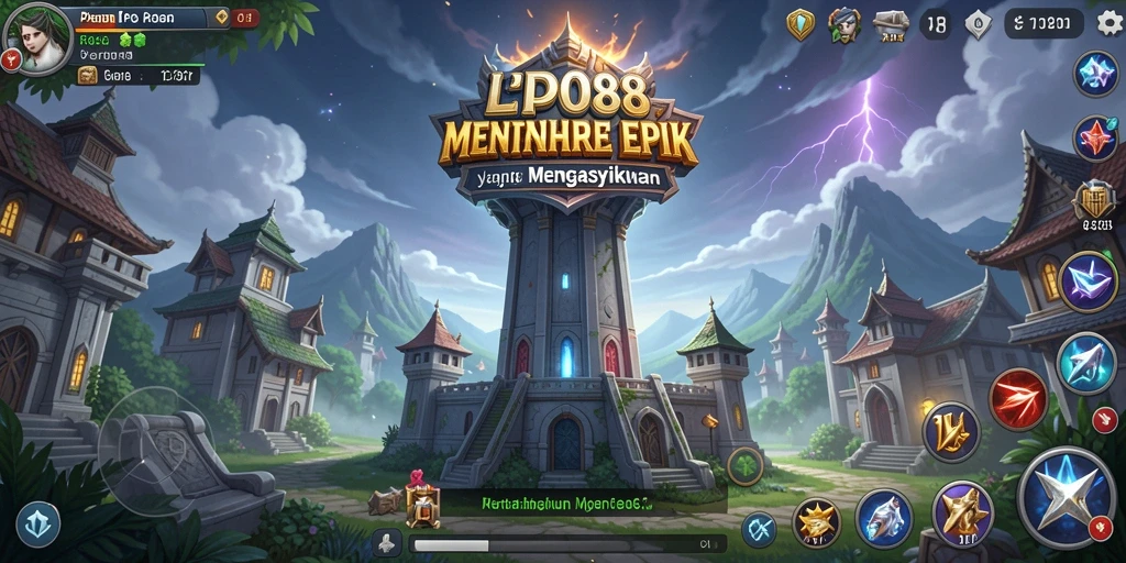 Tampilan menara dan musuh dalam game Tower Defense LPO88.