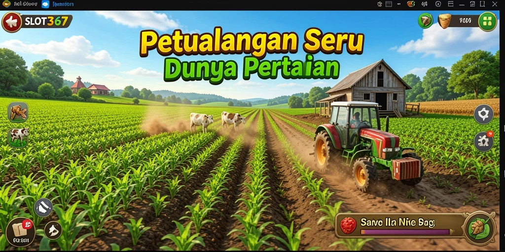 Screenshot menunjukkan gameplay bertani yang seru dan menantang.