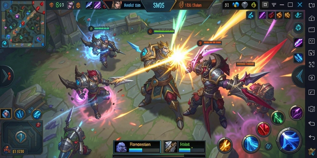 Gameplay seru SM605 dalam pertempuran MOBA.